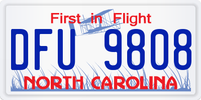NC license plate DFU9808