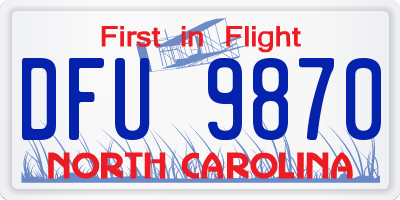 NC license plate DFU9870