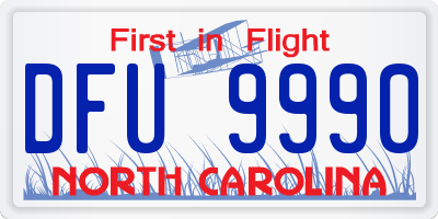 NC license plate DFU9990