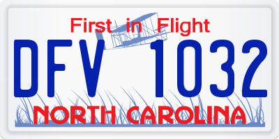 NC license plate DFV1032