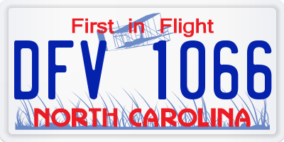 NC license plate DFV1066