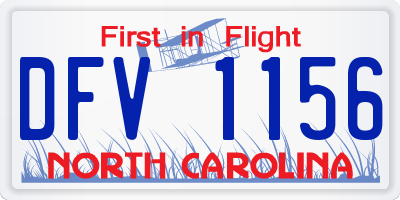 NC license plate DFV1156