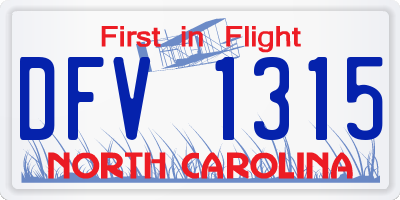 NC license plate DFV1315