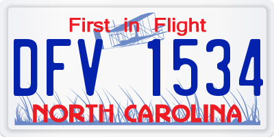 NC license plate DFV1534