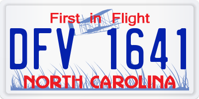 NC license plate DFV1641