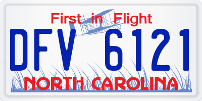 NC license plate DFV6121