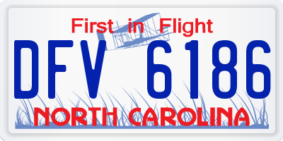 NC license plate DFV6186