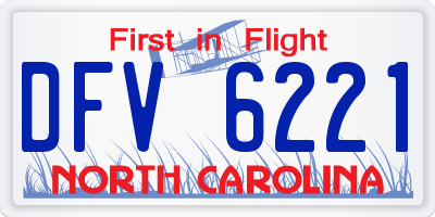NC license plate DFV6221