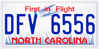 NC license plate DFV6556