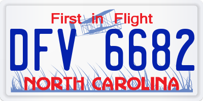 NC license plate DFV6682