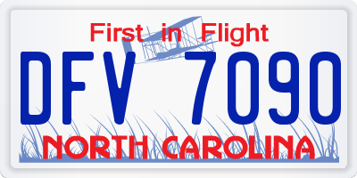 NC license plate DFV7090