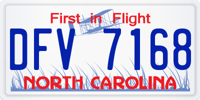 NC license plate DFV7168