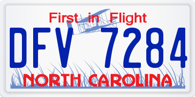 NC license plate DFV7284