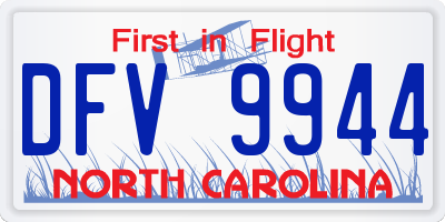 NC license plate DFV9944