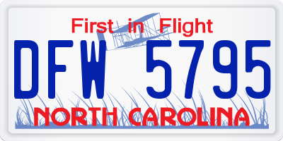 NC license plate DFW5795