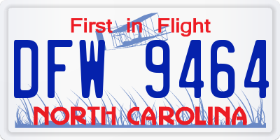 NC license plate DFW9464