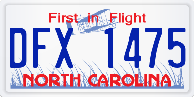 NC license plate DFX1475