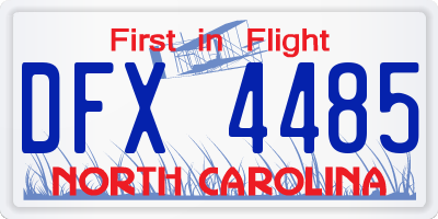 NC license plate DFX4485