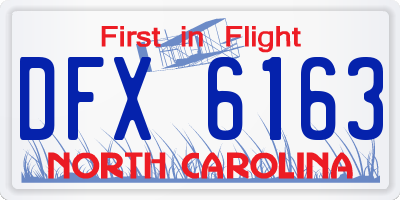 NC license plate DFX6163