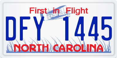 NC license plate DFY1445