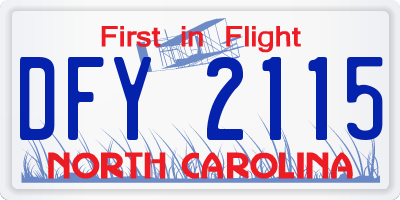 NC license plate DFY2115