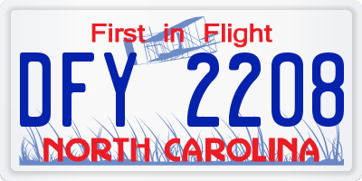 NC license plate DFY2208