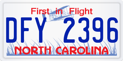 NC license plate DFY2396
