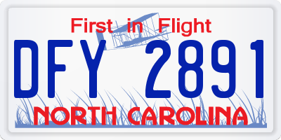 NC license plate DFY2891