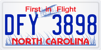 NC license plate DFY3898