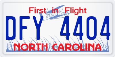 NC license plate DFY4404