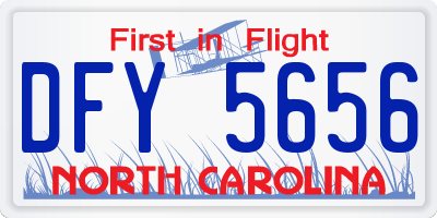 NC license plate DFY5656