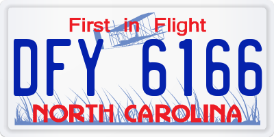 NC license plate DFY6166