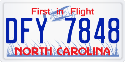 NC license plate DFY7848