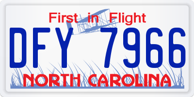 NC license plate DFY7966