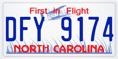 NC license plate DFY9174