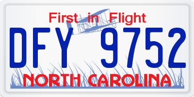 NC license plate DFY9752