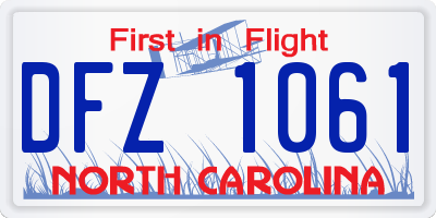 NC license plate DFZ1061