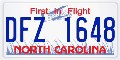 NC license plate DFZ1648