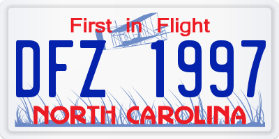NC license plate DFZ1997