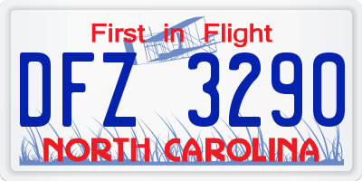 NC license plate DFZ3290