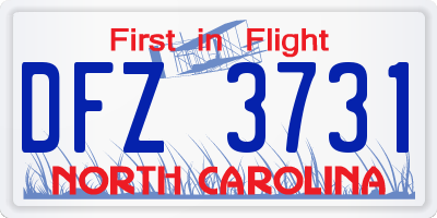 NC license plate DFZ3731