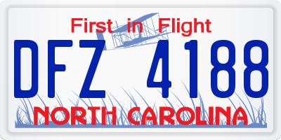 NC license plate DFZ4188