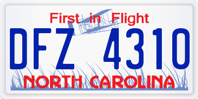 NC license plate DFZ4310