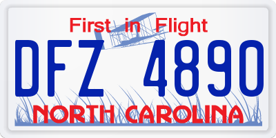 NC license plate DFZ4890