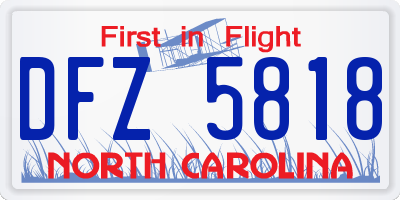 NC license plate DFZ5818