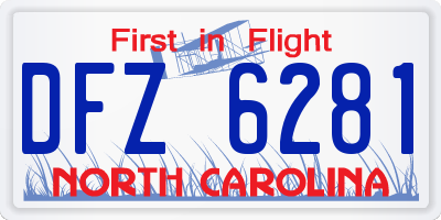 NC license plate DFZ6281
