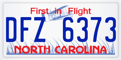 NC license plate DFZ6373