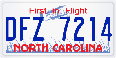 NC license plate DFZ7214