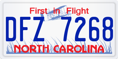 NC license plate DFZ7268