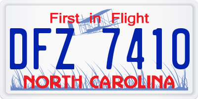 NC license plate DFZ7410